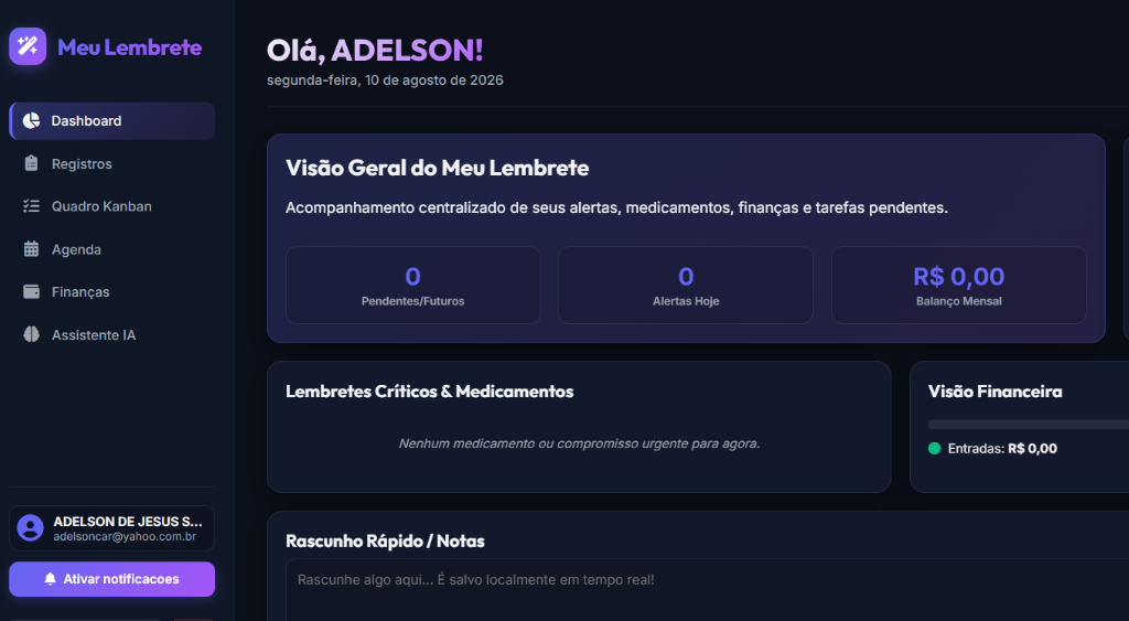 Painel Meu Lembrete